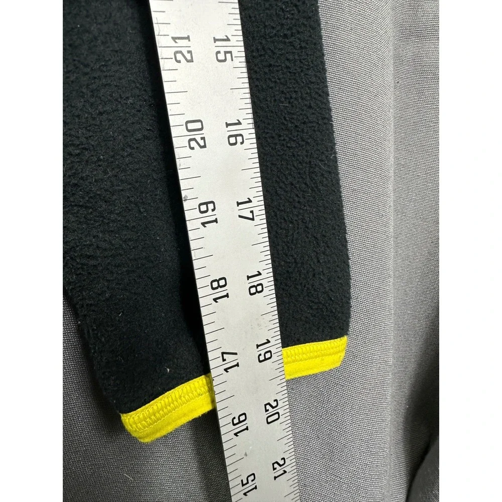 Ralph Lauren Kids Fleece Jacket Grey Neon Yellow Full Zip Pony Logo Size M 8-10